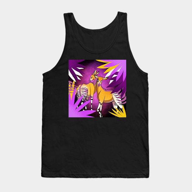 PRIDE- Nonbinary Okapi Tank Top by Cariboou